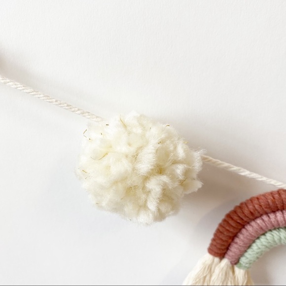 Macrame Rainbow Garland Baby Shower Garland Decor Baby Room Decor Neutral Colors - Picture 4 of 5